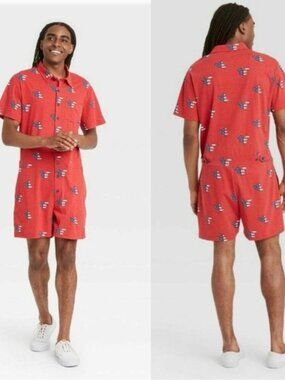 Disney | Mickey Mouse American Flag Adult Romper Bodysuit | Size Small